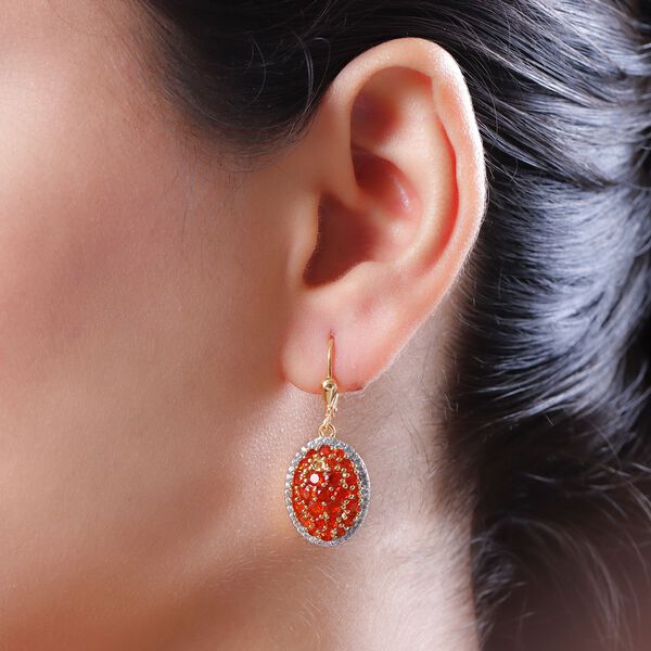 Salamanca Feueropal und wei&szlig;e Zirkon-Ohrringe - 2,28 ct. image number 2