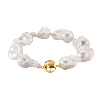 D'Joy AAAA wei&szlig;es Barockperle 23cm Armband