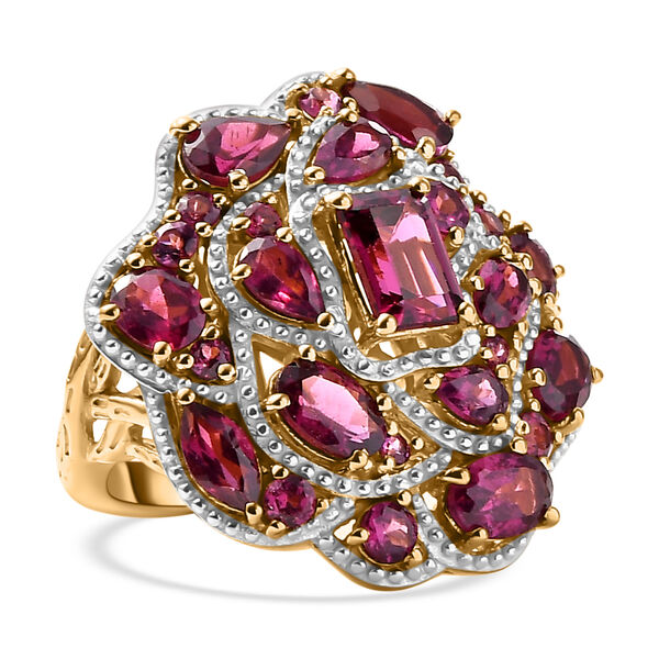 GP Italian Garden Kollektion-Rhodolith Granat und Kanchanaburi blauer Saphir-Ring - 6,91 ct.
