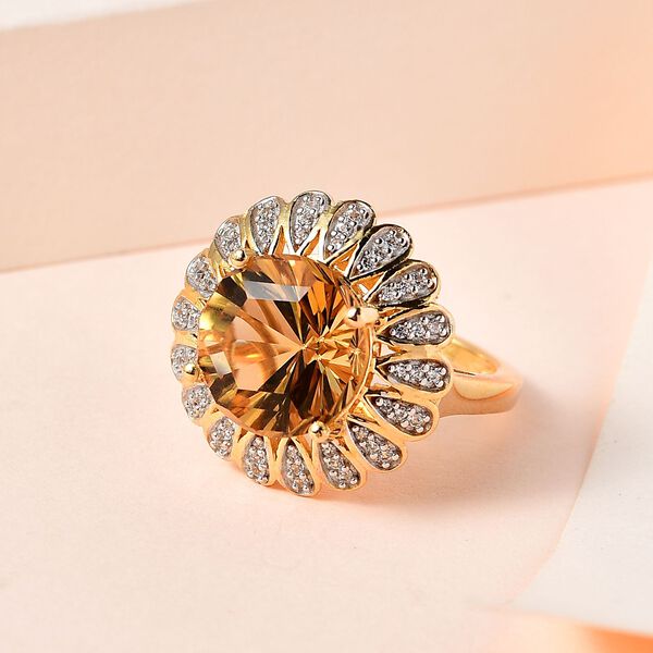 Citrin und Zirkon Cocktail Ring - 6,79 ct. image number 2