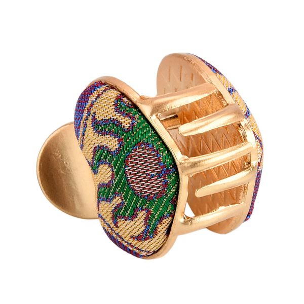 LA MAREY 2er-Set Brokat Seiden-Haarspangen und Ohrringe, Blau image number 8