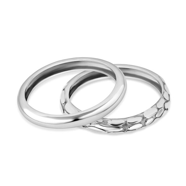 Royal Bali Kollektion- 2er-Set Drachenhaut Bandringe image number 3