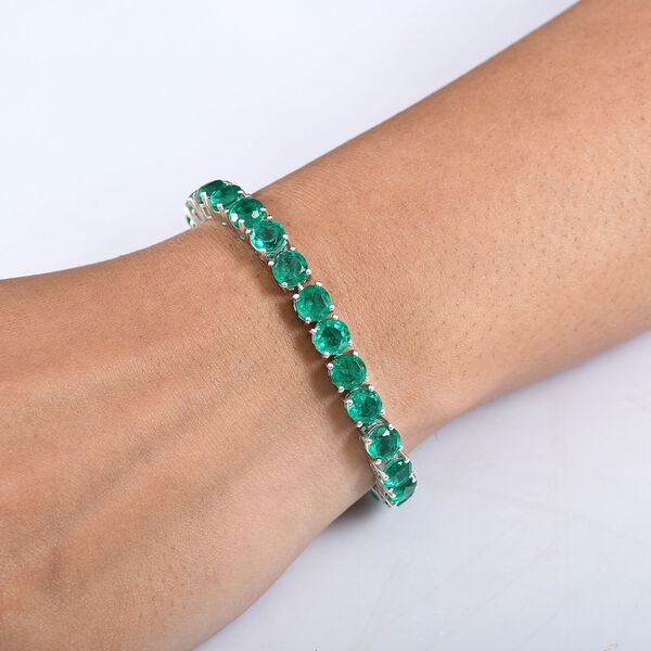 D'Joy Smaragd-Quarz Triplette Armband ca. 20 cm 925 Silber rhodiniert ca. 33,54 ct. image number 3