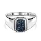 Blauer Diamant Ring 925 Silber rhodiniert (Größe 18.00) ca. 0.25 ct