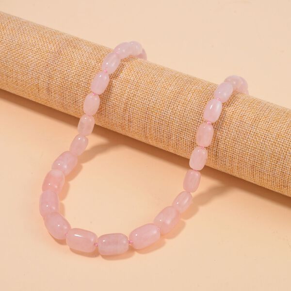 Rosenquarz Halskette ca. Flexibles cm 925 Silber ca. 424,50 ct. image number 2