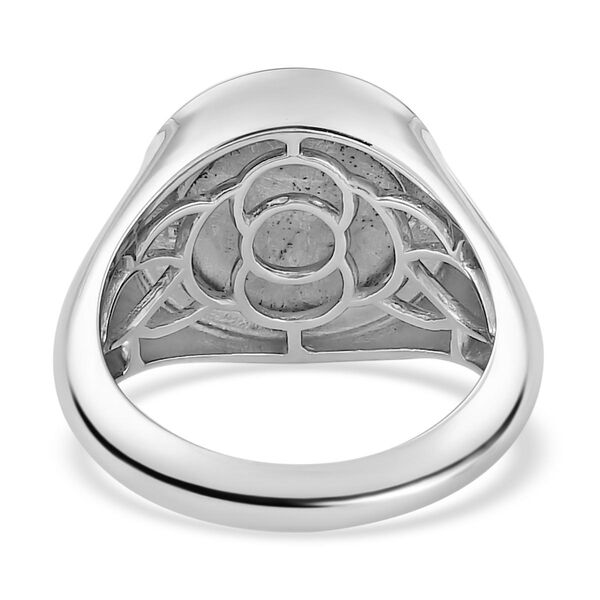 Meteorit-Ring, 925 Silber platiniert (Gr&ouml;&szlig;e 19.00) ca. 12.70 ct image number 6