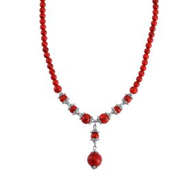 Rote Howlit-Halskette, 45cm - 37 ct.