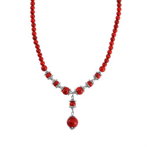Rote Howlit-Halskette, 45cm - 37 ct. image number 0
