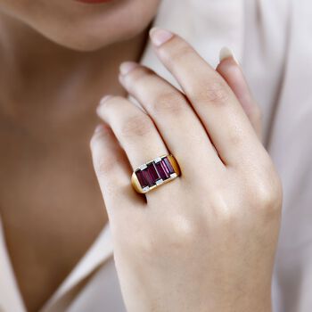 Rhodolith Granat und Zirkon Ring - 3,58 ct.