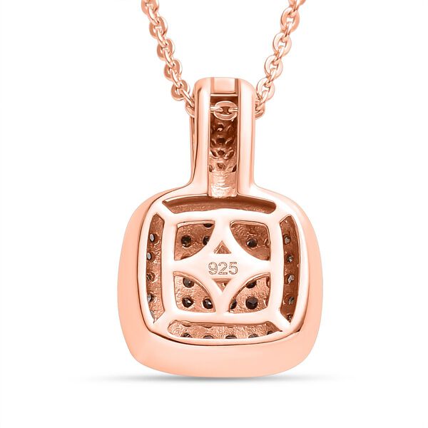 Nat&uuml;rlicher Champagner Diamant Anh&auml;nger mit Kette, 925 Silber Ros&eacute;gold Vermeil ca. 0.50 ct image number 4