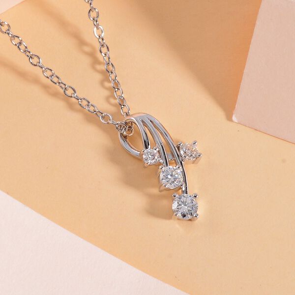 Moissanit Anh&auml;nger mit 50cm Kette - 0,55 ct. image number 7