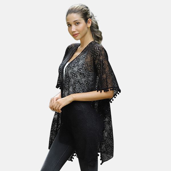 Kimono aus Spitze, Einheitsgr&ouml;&szlig;e Schwarz image number 2