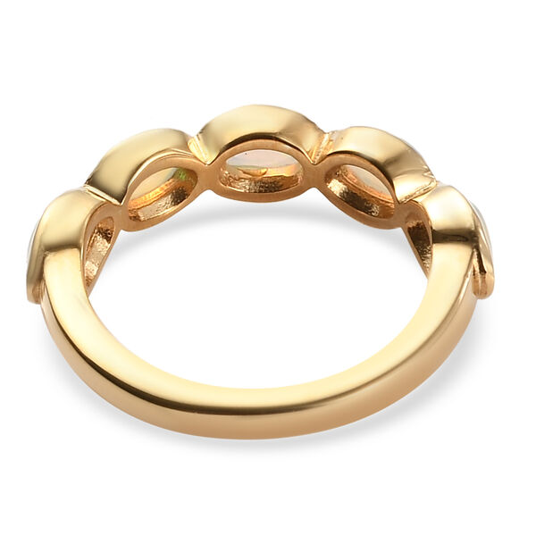 Nat&uuml;rlicher &Auml;thiopischer Opal 5 Stein Ring 925 Silber vergoldet  ca. 0,80 ct image number 6