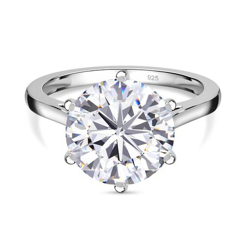 Weißer Kristall Ring, 925 Silber (Größe 18.00) image number 0
