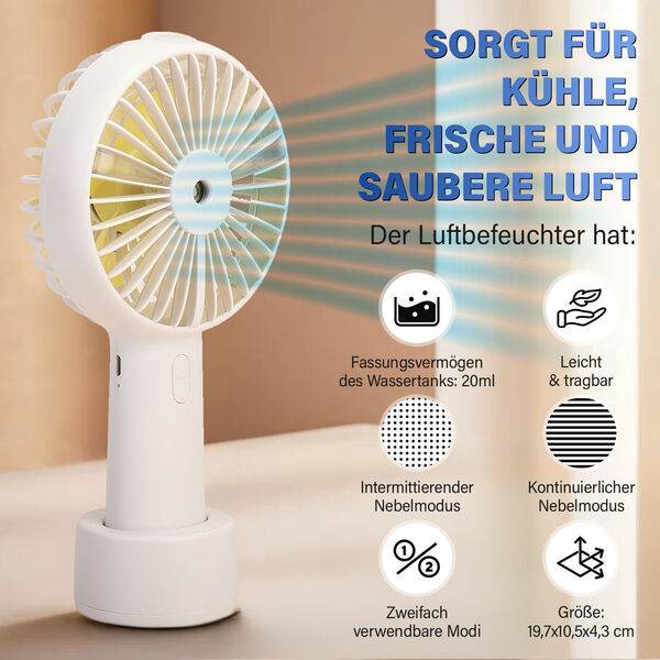 2-in-1 Nebelspray-Ventilator, Weiß-Gelb  image number 4