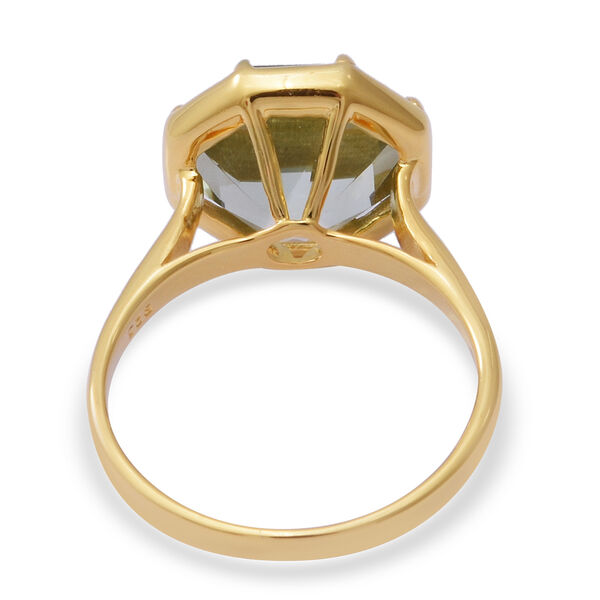 Prasiolite Solitär Ring 925 Silber Vergoldet image number 4