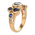 Fissure gefüllt blauer Saphir Ring 925 Silber 585 Vergoldet image number 4