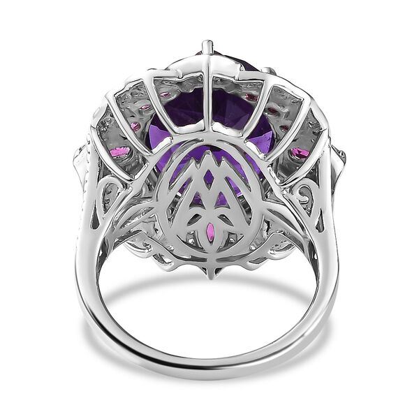 AAA Afrikanischer Amethyst, Rhodolith Granat und Zirkon-Ring - 14,16 ct. image number 6