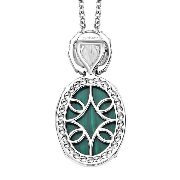 Zweifarbiger Malachit-Anhänger mit 50cm Kette und Löwenkopf - 17 ct. image number 4