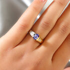 Tansanit und Zirkon Ring 925 Silber Bicolor  ca. 0,76 ct image number 2