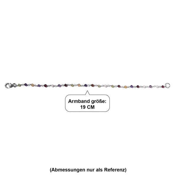 Mehrfarbiges Edelstein-Armband,  19 cm - 6 ct. image number 6