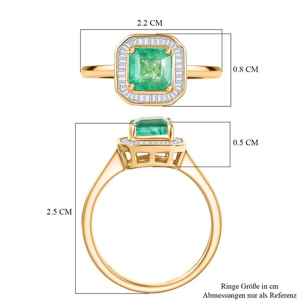 AAA Kagem sambischer Smaragd und Diamant Ring in 585 Gold - 1,36 ct. image number 7