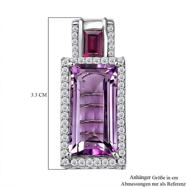 Rose De France Amethyst, Rhodolith Granat und Zirkon-Anh&auml;nger - 13,63 ct. image number 6