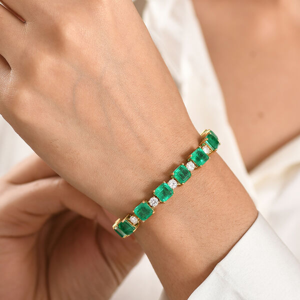 D'Joy Smaragd Triplett Quarz und Moissanit 19cm Armband - 30 ct. image number 2