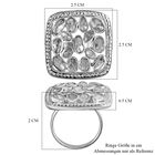 Handgearbeiteter, natürlicher Polki Diamant Ring, 925 Silber platiniert, ca. 1.00 ct image number 6