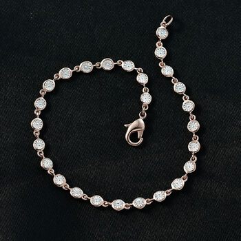 EverTrue wei&szlig;es Diamant 19cm Armband in Ros&eacute;goldton