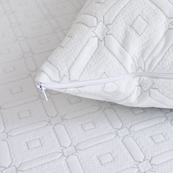 LIVMORE Silberbeschichteter Wasserdichter Kissenbezug ca. 50 x 75 cm Wei&szlig; image number 3