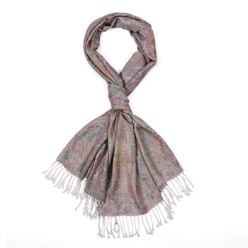 Schal mit Paisley-Muster und Fransen, 70x180cm, Mehrfarbig