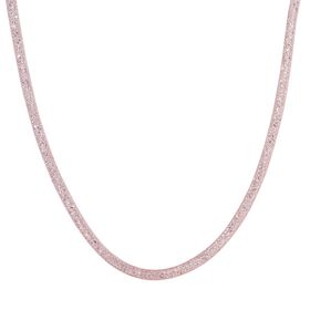 Weißer Kristall Halskette ca. 75 cm Reines Messing