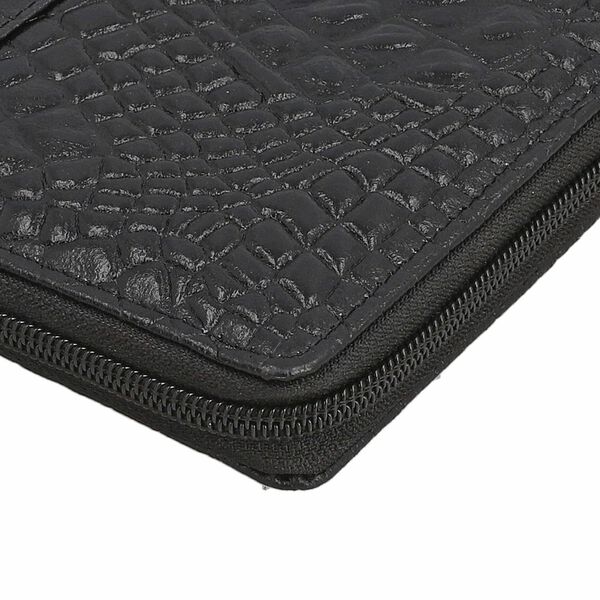 RFID-gesch&uuml;tzte Brieftasche aus 100% echtem Leder mit Kroko-Pr&auml;gung und abnehmbarem Trageschlaufe, schwarz image number 10
