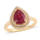 ILIANA AAA Rubellit und Diamant SI G-H Ring 750 Gelbgold (Größe 17.00) ca. 2,12 ct image number 0