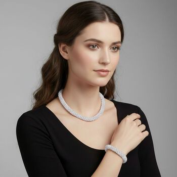 Wei&szlig;es Kristall Schmuckset