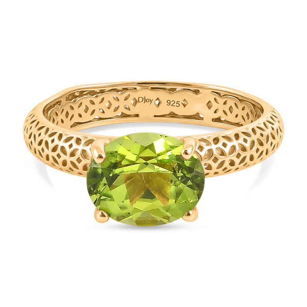 D'Joy AA Peridot Ring 925 Silber 750 Vergoldet (Gr&ouml;&szlig;e 17.00) ca. 2,02 ct