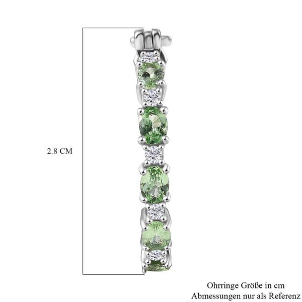 D'Joy Tsavorite Granat, Moissanit Ohrringe 925 Silber rhodiniert ca. 2,00 ct. image number 4