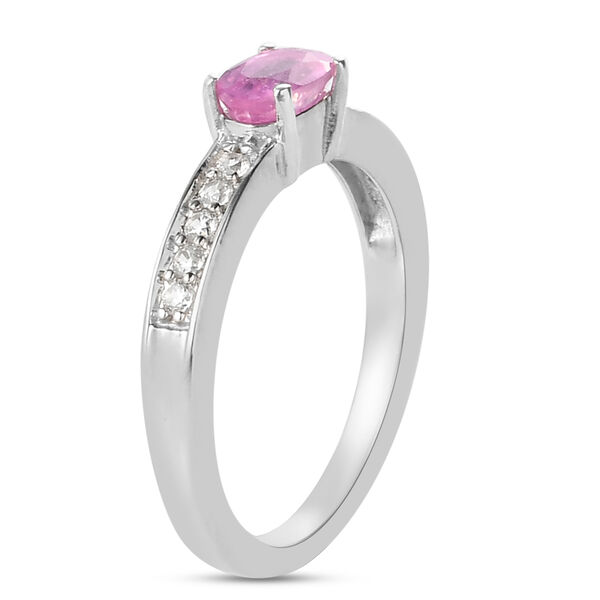 Premium Ilakaka Rosa Saphir und Zirkon-Ring, 925 Silber platiniert, 0,88 ct. image number 5