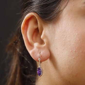 AA Rose De France Amethyst Ohrringe - 3,28 ct.