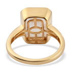 Regenbogen Mondstein Solitär-Ring, 925 Silber Gelbgold Vermeil  ca. 5,57 ct image number 5