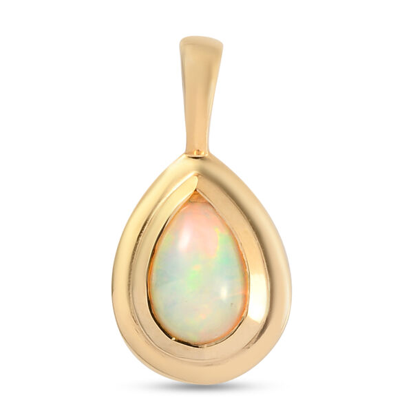 Natürlicher, äthiopischer Welo Opal Anhänger, 925 Silber vergoldet, ca. 0.86 ct image number 5