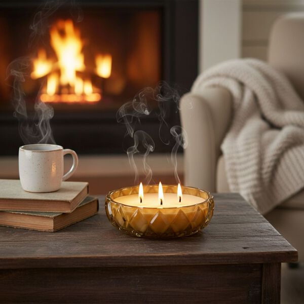 LIVMORE - Duftkerze Winterzauber-Design, 25 Std. Brenndauer, 150g, 4,5 ml ätherisches Öl, Lavendel und Jasmin, Grün image number 0