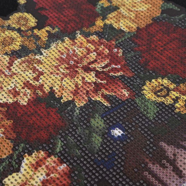 DIY Diamond Painting Leinwand, Mandala-Blumen, mehrfarbig mit Glitzerakzenten, 29x29cm image number 6