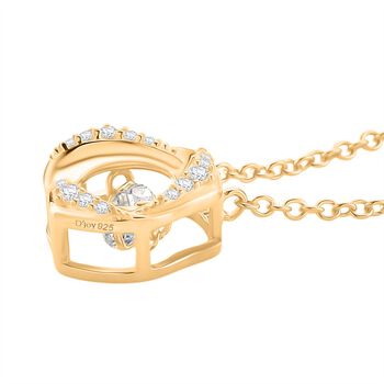 RADIANTA GRA zertifiziert Moissanit (D-VVS) Halskette ca. 45 cm 925 Silber vergoldet ca. 0.51 ct