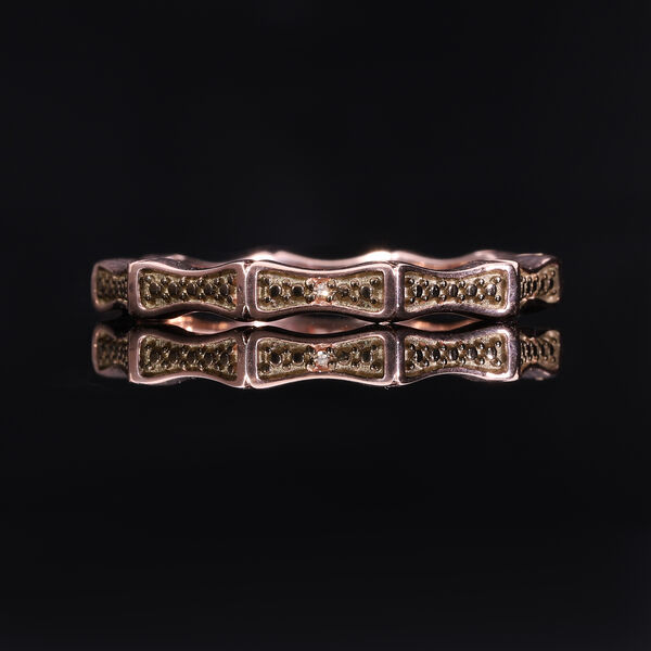 Nat&uuml;rlicher Champagner Diamant P3 Ring, 925 Silber Ros&eacute;gold Vermeil, (Gr&ouml;&szlig;e 18.00) image number 5
