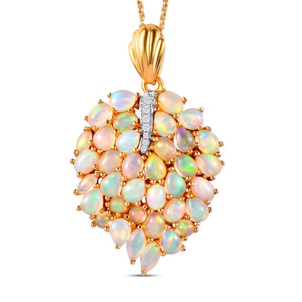 Nat&uuml;rlicher, &auml;thiopischer Welo Opal-Anh&auml;nger mit Kette, 50 cm - 3,16 ct.
