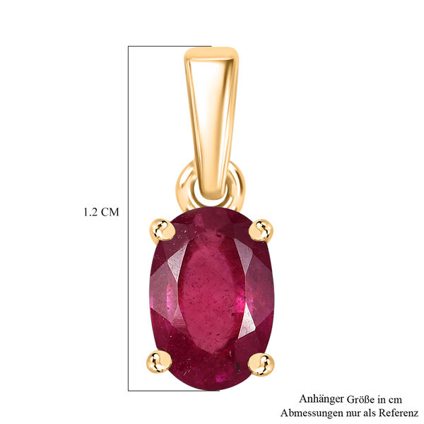 Afrikanischer Rubin (Fissure gef&uuml;llt) Anh&auml;nger 925 Silber vergoldet ca. 0.69 ct image number 6