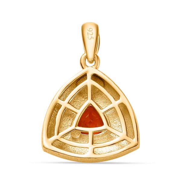 AA Salamanca Feueropal Anhänger 925 Silber Gelbgold Vermeil ca. 0.28 ct image number 5