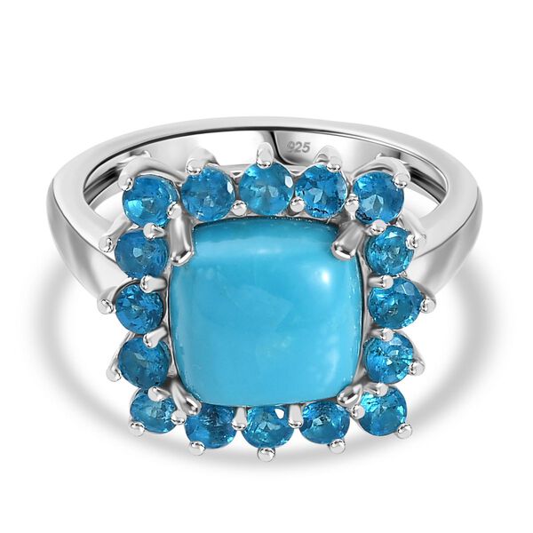 AA Sleeping Beauty Türkis und Neon Apatit Ring - 4,15 ct. image number 0